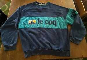Vintage Le Coq Sportif Crewneck Sweatshirt Spellout W/logo SZ MED - Picture 1 of 7