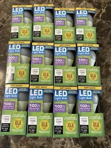 12 Bulbs Sunbeam Led 14w Bulbs Soft White Base A19 100w Replacement 1500 Lumens - Picture 1 of 4