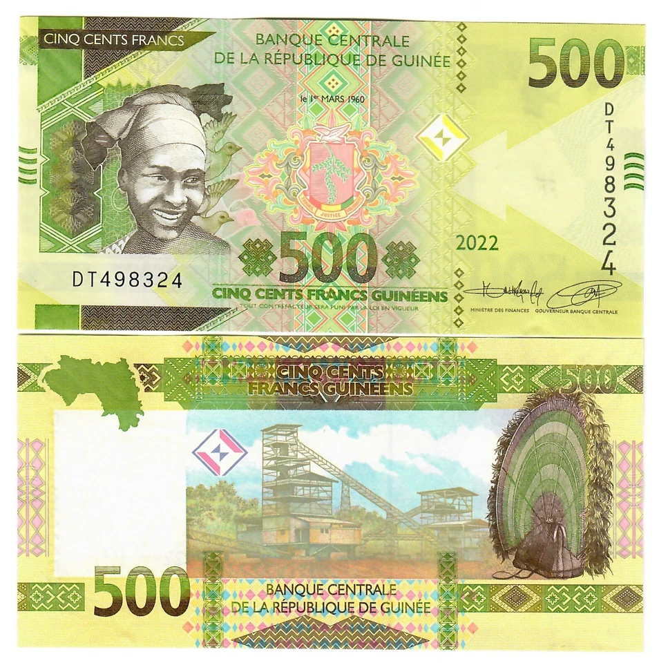 Guinea 500 Francs 2022 UNC - Image 1 of 1