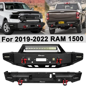 Texture Front / Rear Bumper W/Winch Plate For 2019-2022 Dodge RAM 1500 / Rebels - Picture 1 of 20