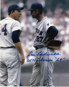 DON CARDWELL NEW YORK METS WS CHAMPS 69 W/ GIL HODGES ACTION SIGNED 8x10 - Picture 1 of 1