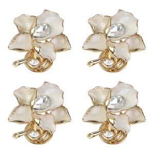 4 Pcs Vintage Crystal Flower Knobs Decorative Cabinet Knobs for Dresser and Home - Picture 1 of 5