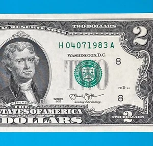 April 7, 1983 / 4 July 1983 (Н 04071983 A) BIRTHDAY Note $2 Two Dollar Bill *UNC - Picture 1 of 4