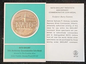 Nato-Saclant Bronze Coin Proof Medallion Franklin Mint SPI-97. Our T7044 - Picture 1 of 7