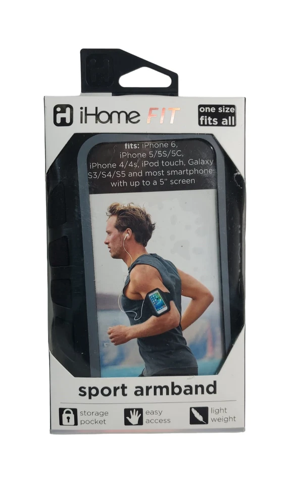 iHome Sport Sleeve Armband for iPhone and Android Smartphones - Large,  Black - Image 1 of 4