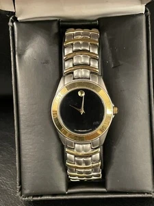 Vintage Herren Schweizer Movado Stahl Quarz Armbanduhr Etui Neu Akku 98A28888 - Bild 1 von 11