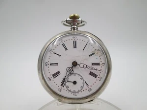 Argus Swiss Silver Pocket Watch 1890 | Remontoir, Porcelain Dial, Antique - Picture 1 of 16