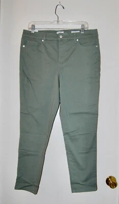 Pantalones al tobillo ajustados de tiro alto verde militar Jessica Simpson para mujer nuevos con etiquetas talla 14 16 Foto 1 de 4