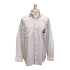 Vintage Hugo Boss Shirt 80s Retro White Long Sleeve XL Men's - Picture 1 of 5