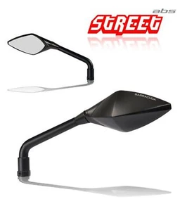 Black Matte Barracuda Street Rearview Mirror Pair - Picture 1 of 1