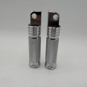 Aluminum Alloy Motorcycle Rear Footrests Pegs XL883 1200 Touring FXDF Chrome Set - Picture 1 of 4