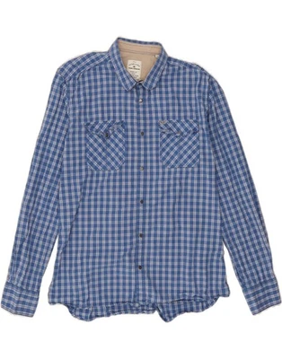 TOM TAILOR Mens Shirt 2XL Blue Check Cotton CG07 - Image 1 of 3