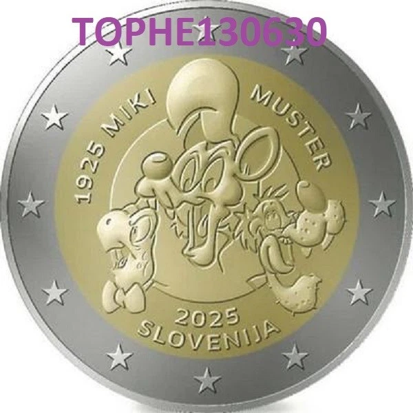 SLOVÉNIE COMMÉMORATIVE 2025 " MIKI MUSTER " 2 EURO-NEUVE-UNC - PREVENTE - Photo 1/1
