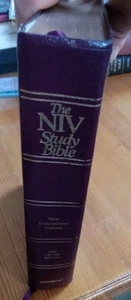 The NIV STUDY BIBLE 1985 Red Letter Indexed Zondervan Burgundy Bonded Leather - Picture 1 of 10