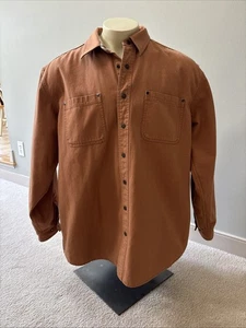 LL Bean Lona Chaqueta Camisa Franela Forrada Terracota A Presión Para Hombres XL Bolsillos en el Pecho - Imagen 1 de 18