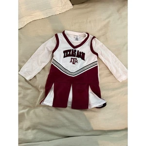 Texas A&M Aggies Niño Pequeño Animadora Conjunto Vestido Granate Blanco Juego Día 3T - Imagen 1 de 6