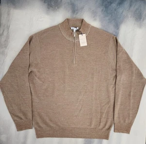 Peter Millar Breaker Birdseye Quarter-Zip Irish CreamMen's Size XL New - Picture 1 of 14