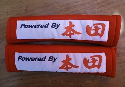 Honda Powered Seat Belt Pads Red Set Vintage 10x2" - Imagem 1 de 3