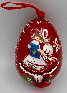 Budapest Hungary European Handpainted Ceramic Egg Christmas Ornament 1998 - Picture 1 of 4
