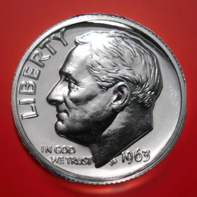 1963-P Roosevelt Dime 90% Silver Proof US Coin |  FAST SHIPPING - Image 1 of 4