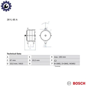 ALTERNATOR 0 986 039 490 FOR SCANIA DC11.03/06 10.6L DC12.03/01/09 11.7L 6cyl - Picture 1 of 9
