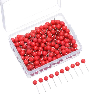 Map Tacks Push Pins Small Size 300 Packs (Red, 1/5 Inch) - Image 1 of 4