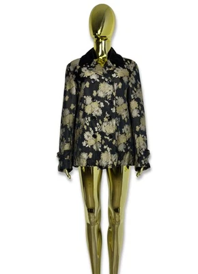 Chaqueta Floral Comme des Garcons Doble Pecho Dorado Negro Mujer Talla S Foto 1 de 4