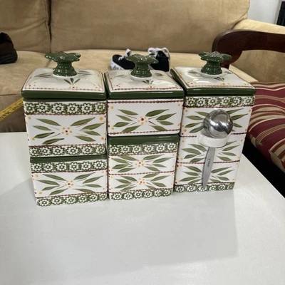 Temptations Old World Canister Set ,2 Doubles and a large single  - Image 1 of 4