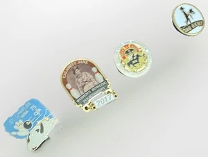 Lot 4 Bowling Lapel Collector Hat Lapel Pins Calamity Jane 200 Game Rock & Bowl - Picture 1 of 5