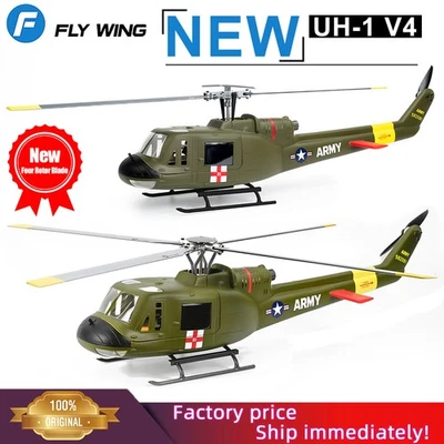FlyWing UH-1 V4 Scale 16V Brushless Motor 10CH GPS 2/4 Blades RC RTF Helicopters - Image 1 of 4