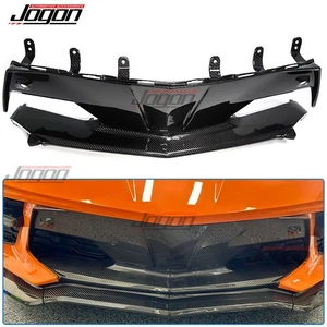 JOGON Mesh Grill Front Bumper Carbon Cover For Corvette C8 Z51 Stingray 20-2025 - Picture 1 of 10