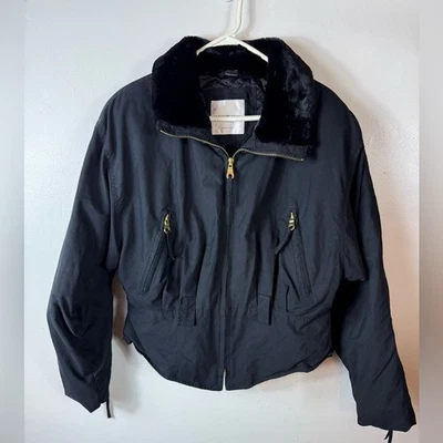 Andrew Marc женщин Bomber куртка пальто черный искусственного меха большой Thermoloft - Изображение 1 из 4