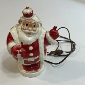 1950's Harett Gilmar plastic Christmas Santa coin bank lamp works ! - Picture 1 of 7