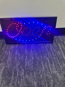 LED OPEN SIGN 19"X10" RED/BLUE LEDS SINGLE CHASE NEW - Picture 1 of 3