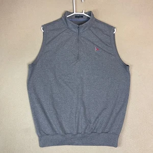 Turtleson Men's Gray 1/4 Zip Sleeveless Golf Vest Size L Polyester Blend - Picture 1 of 11