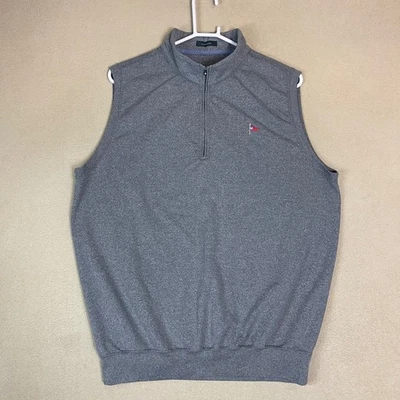 Turtleson Men's Gray 1/4 Zip Sleeveless Golf Vest Size L Polyester Blend - Image 1 of 4