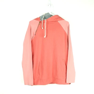 Ampersand Avenue Hoodie Womens SZ M Double Hood Coral Coast Coloblock Casual - Image 1 of 4