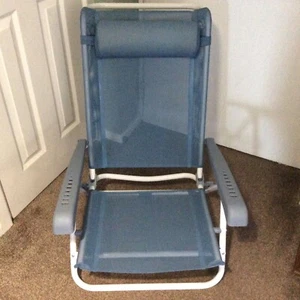 Homecall Strand Klappstuhl blau Textilien 7 Positionen verstellbar - Bild 1 von 7