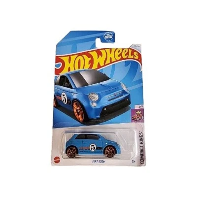2024 Hot Wheels #22 Compact Kings 2/5 FIAT 500e variante azul con radios J5 dorados Foto 1 de 4