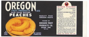 Original OREGON peach can label Oregon Fruit Products Co Salem Oregon glass bowl - Picture 1 of 1