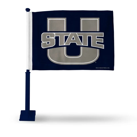 Utah State Aggies Car Flag. Gold Pole. Printed both sides. SAVE   #963 Cover