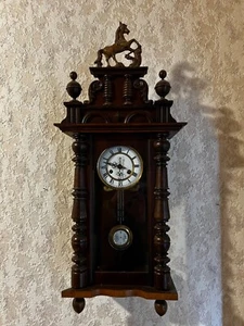 Pendeluhr Wanduhr Regulator Pferdemotiv voll funktionsfähig - Bild 1 von 5