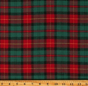 Flanell Travis karierter Jäger grün Wein rotgarn gefärbt Flanellstoff BTY D281.19 - Bild 1 von 1