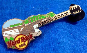 GUITARRA RARA SERIE BRIDGE HOLANDESA AMSTERDAM #12 Hard Rock Café PIN LE - Imagen 1 de 1