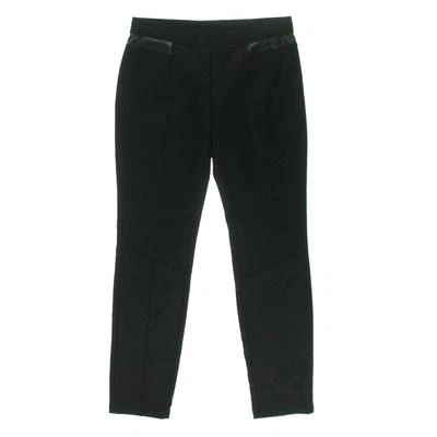 ALFANI $99 PANTALONES PONTE ELÁSTICOS NEGROS ELÁSTICOS IMITACIÓN CUERO RIBETE ELÁSTICO 2 NUEVOS Foto 1 de 3