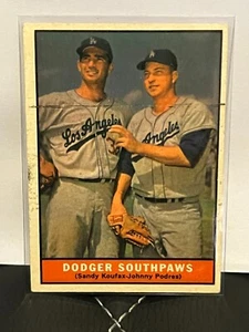 1961 Topps Sandy Koufax/ Johnny Podres Los Angeles Dodgers #207 Baseball Card - Picture 1 of 2