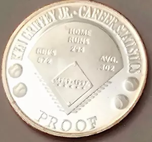 KEN GRIFFEY JR MLB 1989-1997 CAREER STATISCTICS MEDALLION PROOF COIN! - Picture 1 of 4