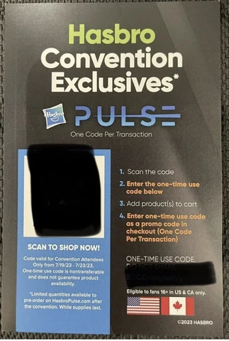 2023 SDCC  Hasbro QR Code Only IN HAND Only Obtainable At San Diego Comic Con Cover