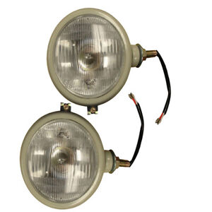 310066F Set of 2 12V Gray Head Lamp Lights Fits Ford 2N 8N 9N 600 800 NAA