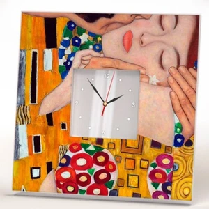 The Kiss Klimt Wall Clock with Mirror Decor Art Gift Home Room Interior Design - Picture 1 of 4